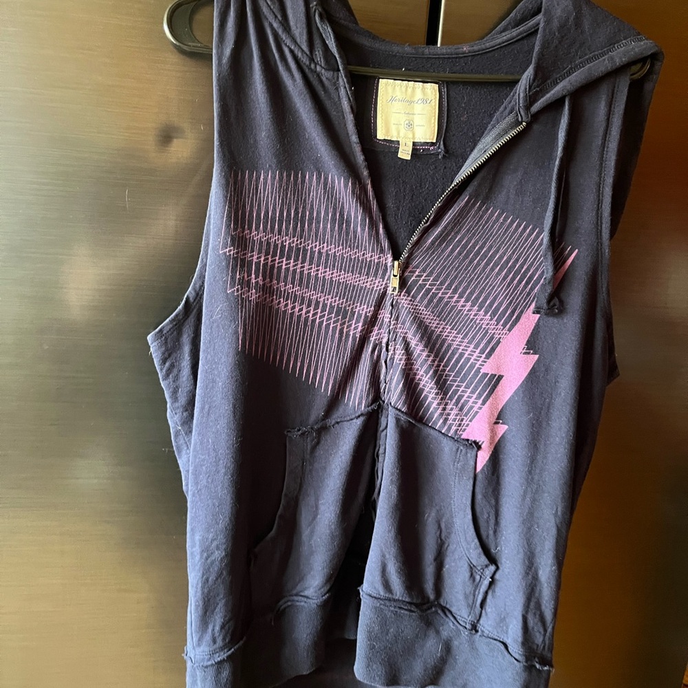Heritage 1981 Black Hoodie with Pink Accents